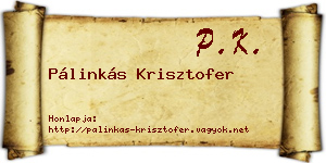 Pálinkás Krisztofer névjegykártya